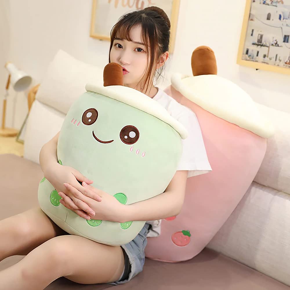 VHYHCY Boba Plush on a bed serves as a dreamy cuddle companion at night.