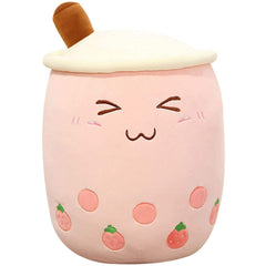 VHYHCY pink 9.4-inch boba plush for cozy hugs and decor