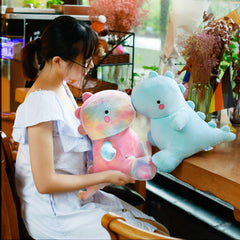 VHYHCY dino plush pillow supports comfy reading and resting moments.