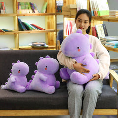 VHYHCY purple dinosaur plush face with friendly expression for imaginative play