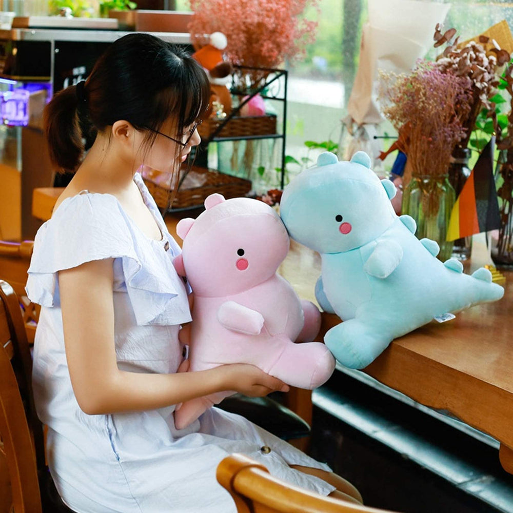 VHYHCY dinosaur plush toy with child, demonstrating comforting bedtime companion.