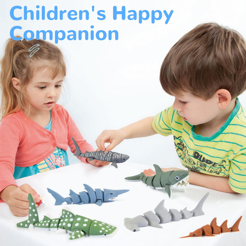Viabty shark figurines double as bath-time aids and decorative cake toppers.