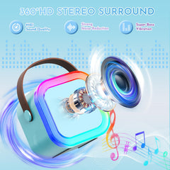 VibeHaven Frozen karaoke machine two mics enables duet singing and interactive fun.