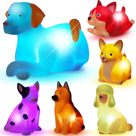 VIBOYLAR glowing dog bath toys six-pack ready for bath time fun