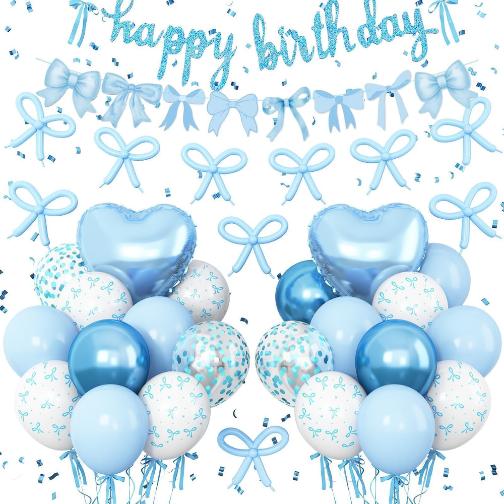 Vibzox blue banner decor for birthdays creates a bold focal point.