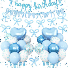Vibzox blue banner decor for birthdays creates a bold focal point.
