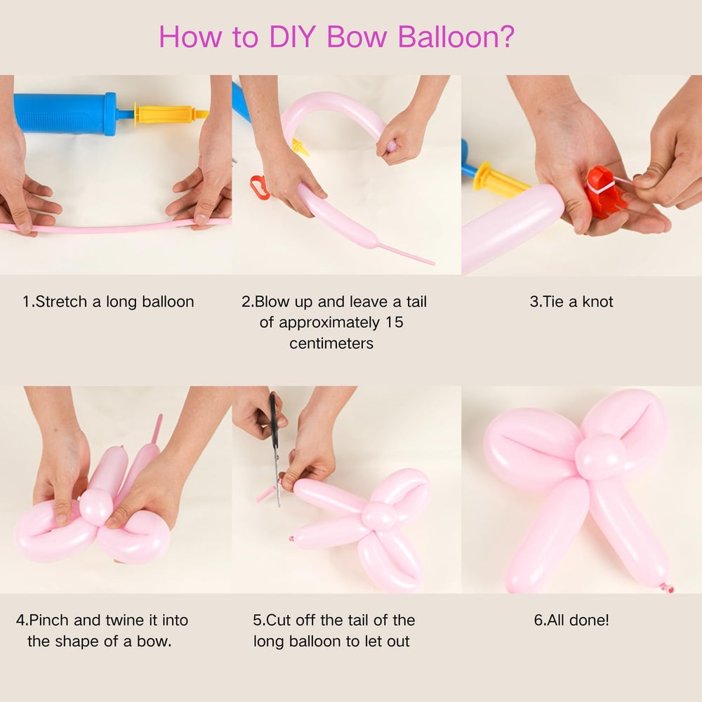 Vibzox blue long balloons with ribbon for easy bow DIY.
