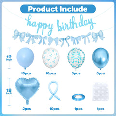 Vibzox blue bow garland enhances party entrances and photo opportunities.