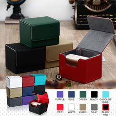 Vicenpal leather box capacity holds up to 100 sleeved cards