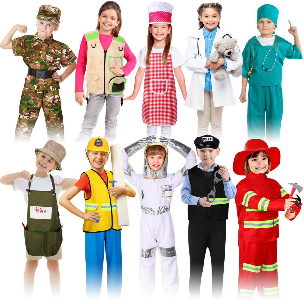 Vicenpal police costume set for kids encourages imaginative role-play.