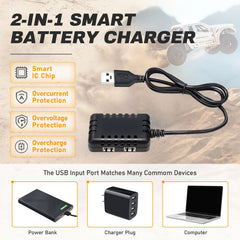VICMILE 3300mAh battery connectors closeup highlighting T-plug