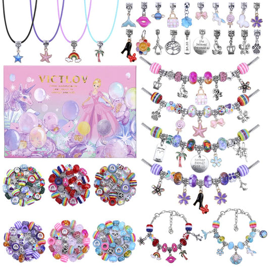 VICTLOV unicorn charms kit boosts creativity for young jewelry makers.