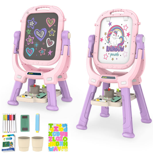 Victostar Easel with 360° rotation for dual-surface art sessions.