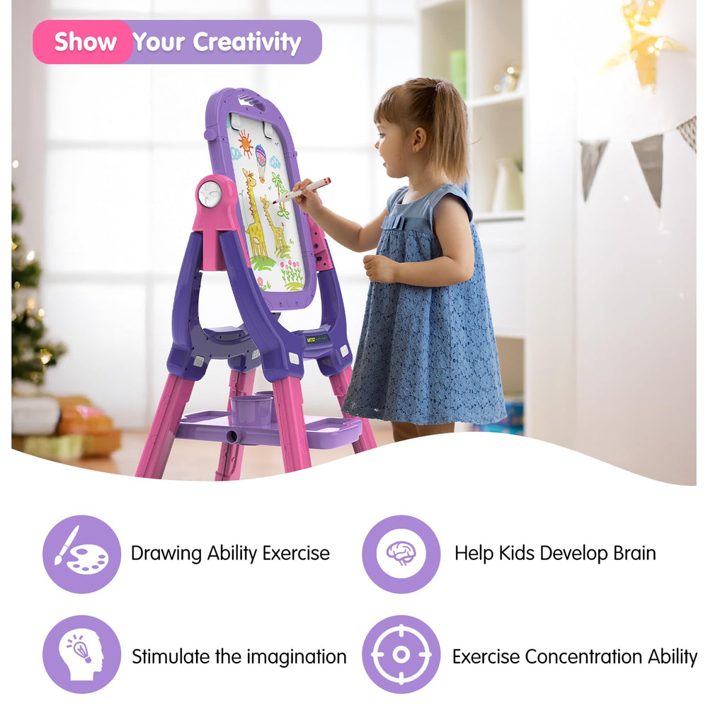 Victostar easel sturdy tripod base provides stable support during play.