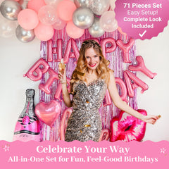 Vidal Crafts pink crown balloon accents celebrate the guest of honor.