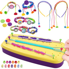 VIDIBESTY bracelet loom with vibrant threads for easy DIY jewelry creation.