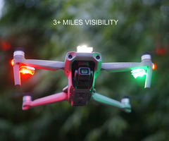 VIFLY strobe light mounted on top of a drone for clear signaling