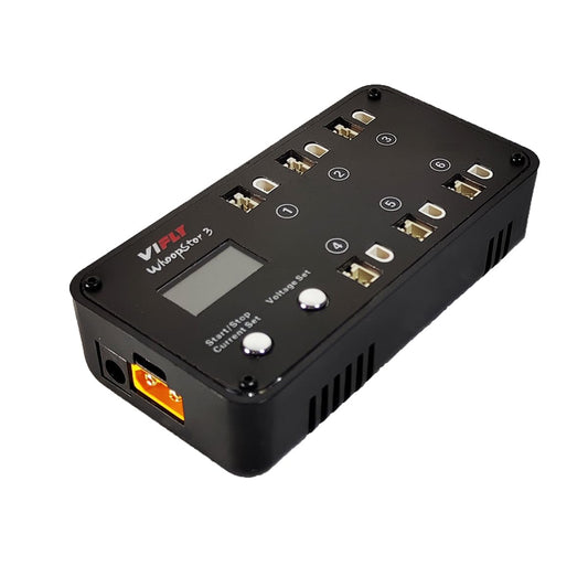 VIFLY WhoopStor V3 front view showing six ports for efficient charging.