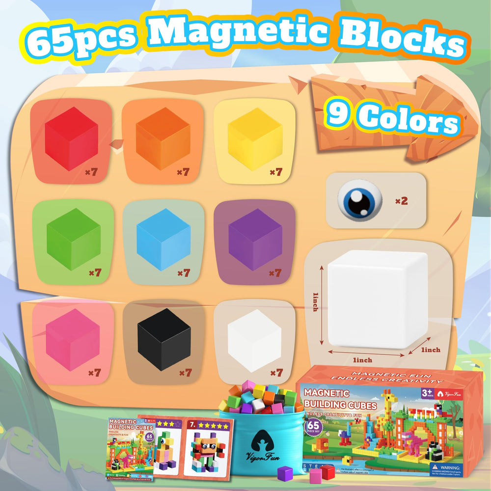 VigorFun 1-inch magnetic blocks close-up showing strong magnets