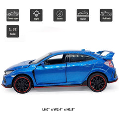 VIIGER 2017 Civic Type R model car side view with authentic scale details.