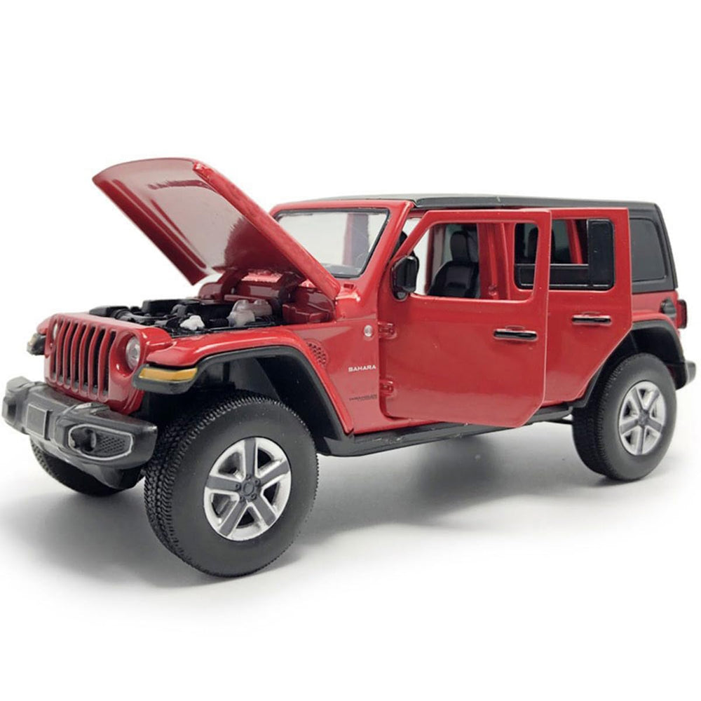 VIIGER Wrangler Sahara diecast SUV red wheels and tires emphasizing authentic scale