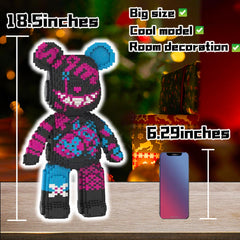 VIIOVOIIV Teddy Bear side view highlighting graffiti accents for modern shelves.