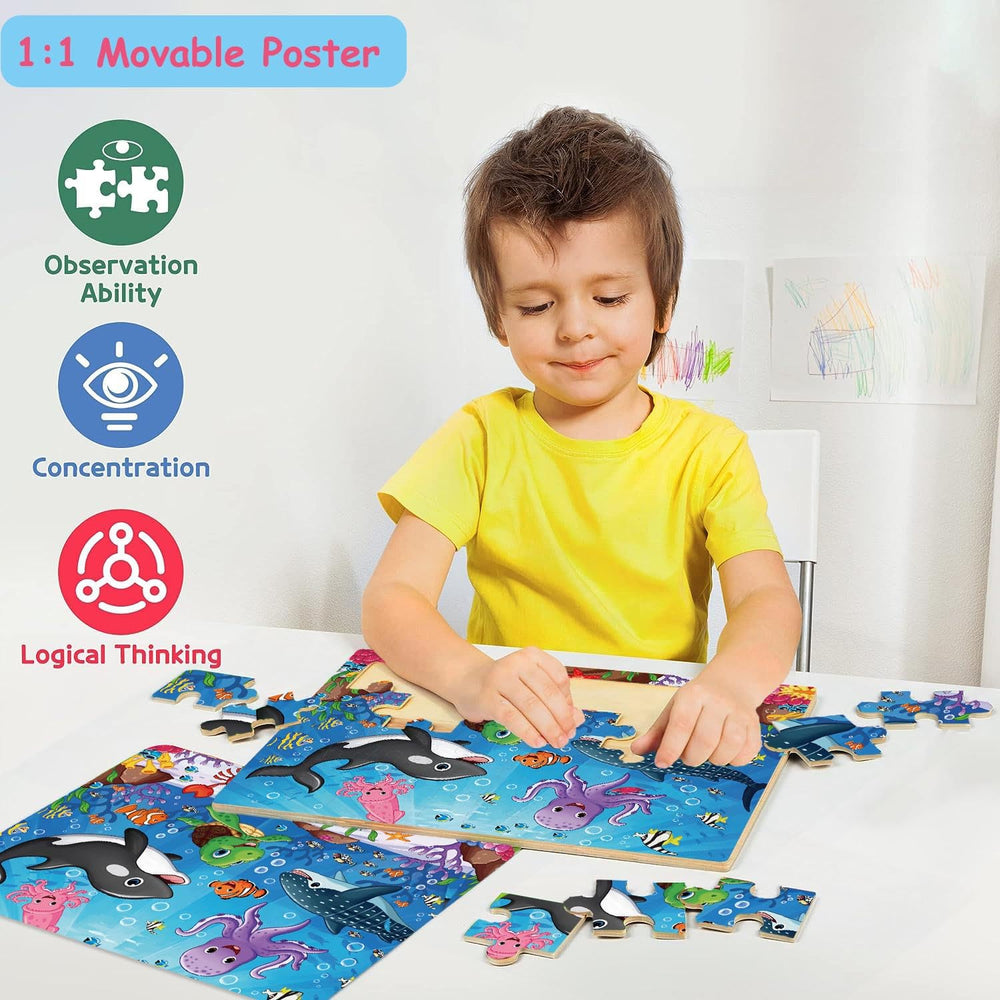 VIJYYZT wooden dinosaur puzzle encourages problem solving in a playful theme.
