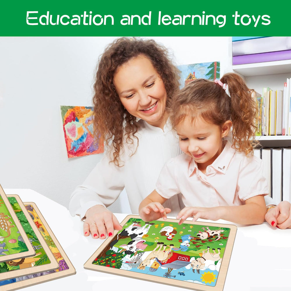 VIJYYZT wooden puzzle dinosaur theme improves reasoning and hand-eye coordination.