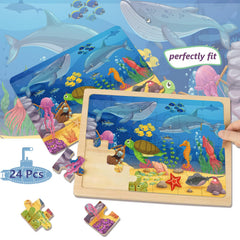 VIJYYZT wooden puzzle forest animals theme supports memory and focus.