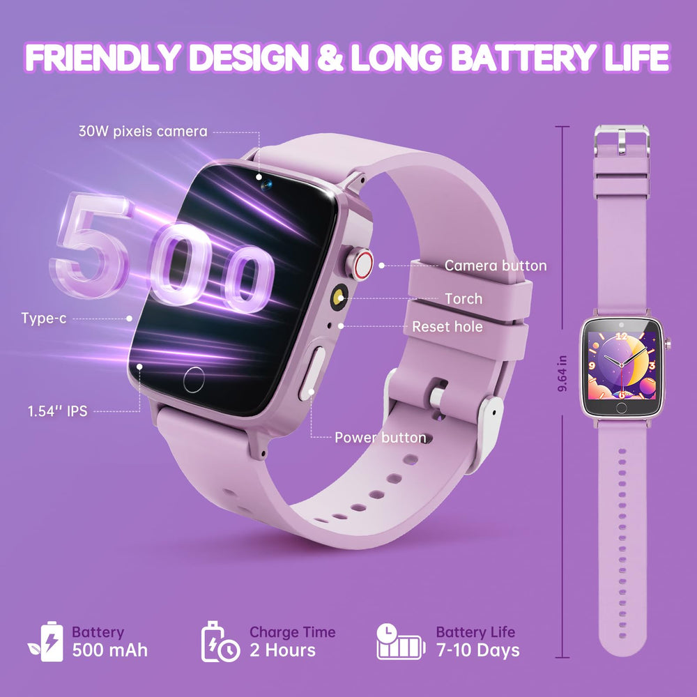 vilicert Kids Games Watch long battery life supports all-day play