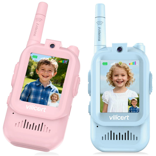 Vilicert video walkie talkies 2-pack for backyard play