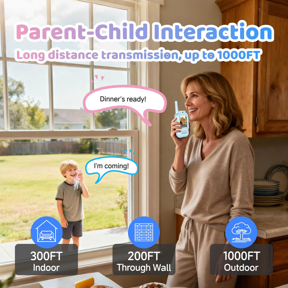 Vilicert video walkie talkies indoor range demo up to 100 meters for home use.