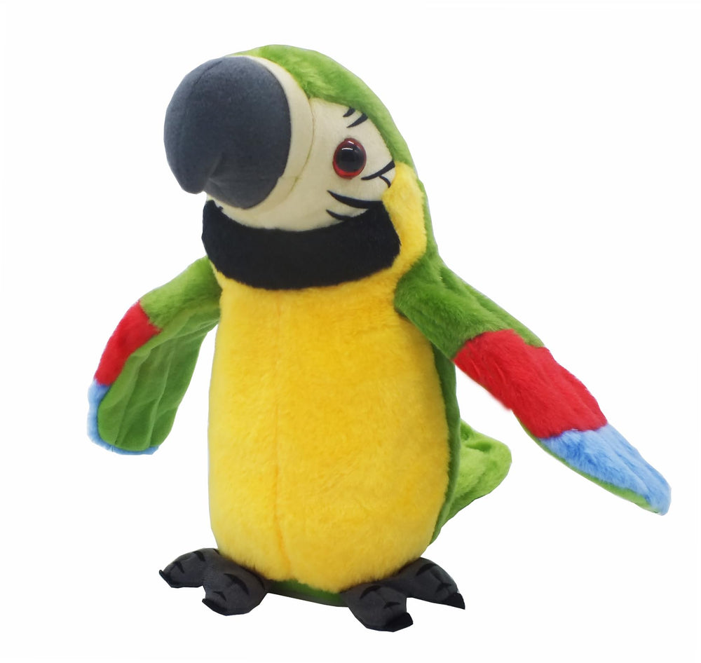 Soft plush Vincilee parrot toy provides cozy cuddles.