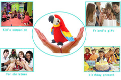 Vincilee Talking Parrot held by a child for comforting companionship.