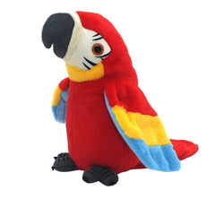 Vincilee Talking Parrot red front view demonstrates animated movement and friendly design.