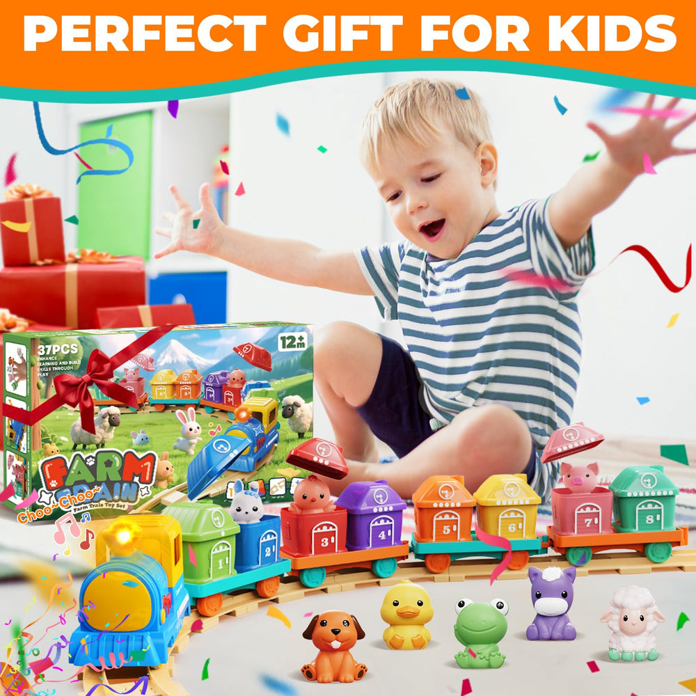 Vinkp toddler farm train set invites safe, hands-on learning moments.