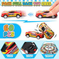 Vinsot pull back car friction power toy for safe, energetic play sessions