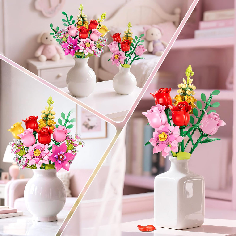 VINTOP Flowers Bouquet Building Set brodiaea and snapdragons creates eye-catching variety.