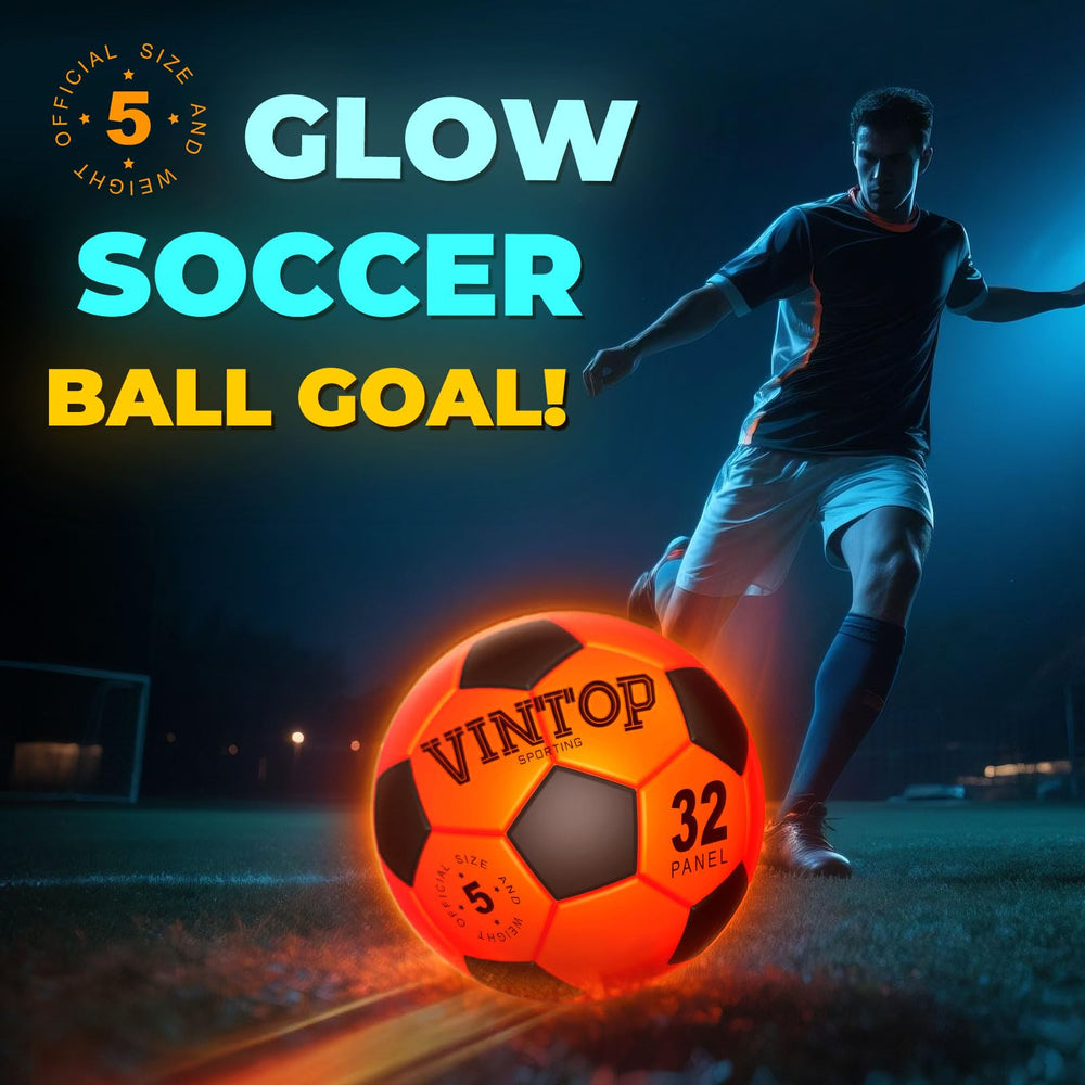 VINTOP glow soccer ball battery kit included for extended play.