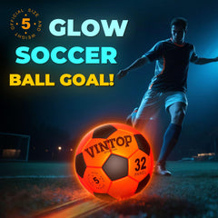 VINTOP glow soccer ball battery kit included for extended play.
