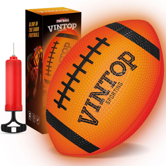 VINTOP Light Up Football front glow keeps passes visible for night play.