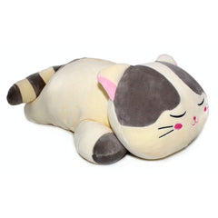 Vintoys Very Soft Cat Hugging Pillow gray front view for cozy hugs.