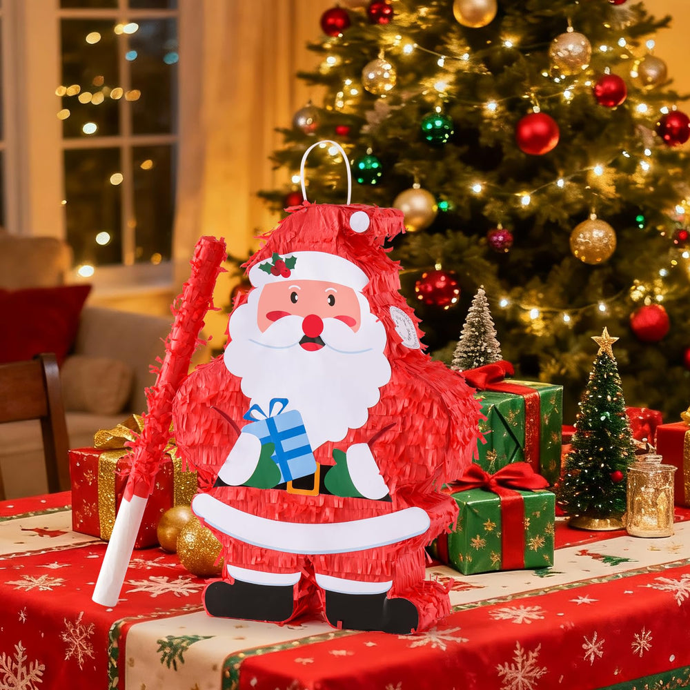 VinTS Santa Piñata contents preview with candies and toys.