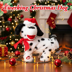 VioraWhite dancing plush with lights enhances holiday party ambiance.