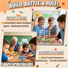Vipctery stacking fidget play showcases highest-stack challenge and stress relief potential.