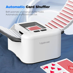 Vipdream Automatic Card Shuffler shuffles 2 decks, ideal for party card games.