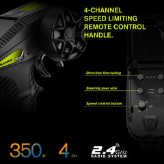 VIRCAS brushless RC car all-metal hydraulic shocks close-up for stability.