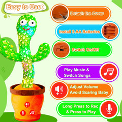 Vitosup cactus toy auto sleep mode conserves battery life.