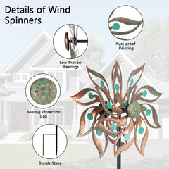 Viveta garden windspinner brightens lawns as it turns in the breeze