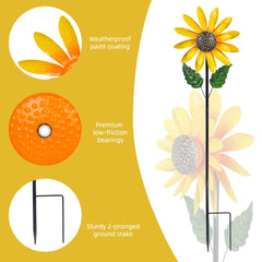 Viveta wind spinner double-face blades spin independently on sealed bearings